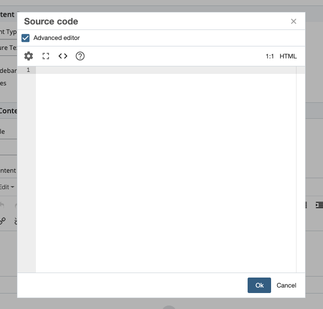 Advanced editor window