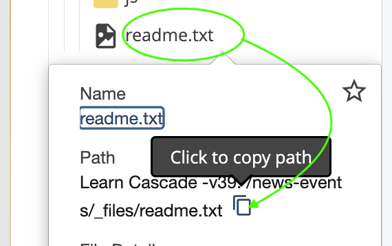 right-click file name to open the "copy path" option